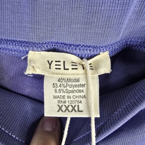 NWT Yelete Lavender Lounge Pants Womens Plus Size 3XL Wide Leg With Pockets - Picture 5 of 6